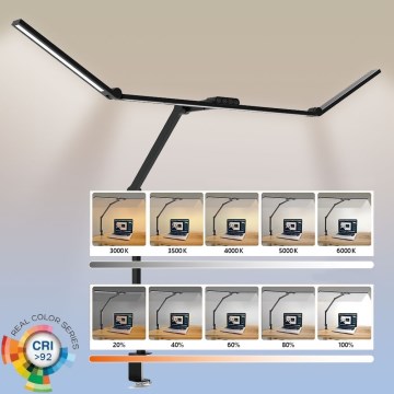 LED Dimbare Touch Flexibele Bureaulamp POINTIQ LED/36W/230V 3000-6500K CRI 92 Zwart