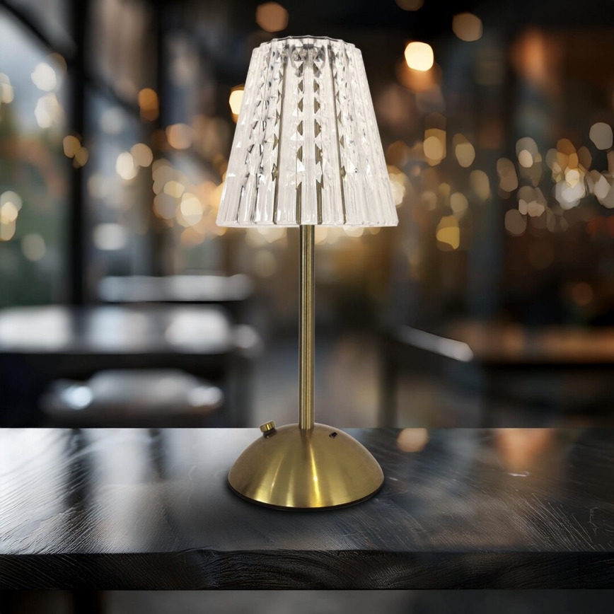 LED Dimbare touch oplaadbare tafellamp ELBA LED/1,6W/800 mAh 3000/4000/6000K goud/doorzichtig