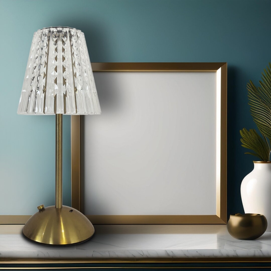 LED Dimbare touch oplaadbare tafellamp ELBA LED/1,6W/800 mAh 3000/4000/6000K goud/doorzichtig