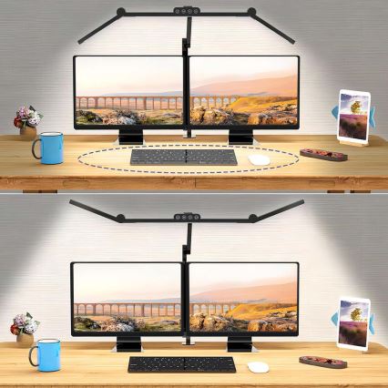 LED Dimbare Touch Flexibele Bureaulamp LED/24W/230V 3000-6500K CRI 92 zwart