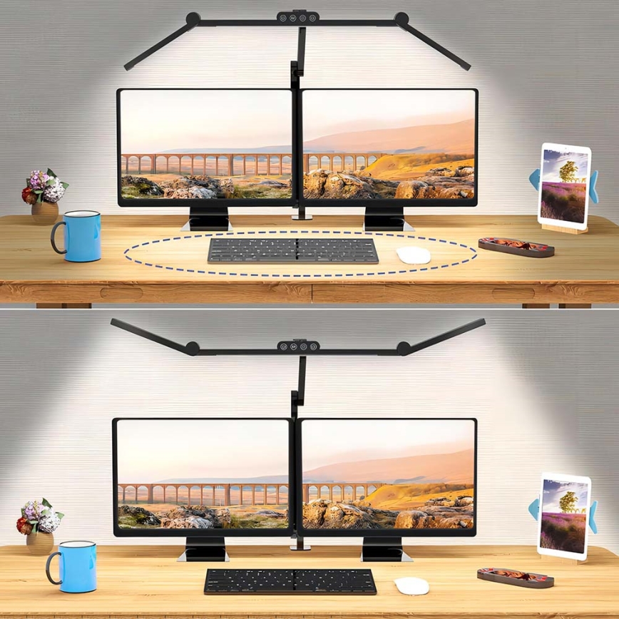 LED Dimbare Touch Flexibele Bureaulamp LED/24W/230V 3000-6500K CRI 92 zwart
