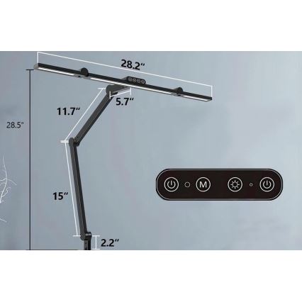LED Dimbare Touch Flexibele Bureaulamp LED/24W/230V 3000-6500K CRI 92 zwart