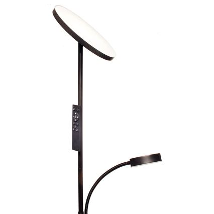 LED dimbare vloerlamp NORA LED/25W/230V 2200/3000/4000K + LED/5W 3000K zwart + afstandsbediening