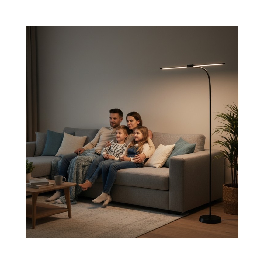 LED-dimbare vloerlamp TEILO LED/14W/230V 3000/4000/6000K zwart