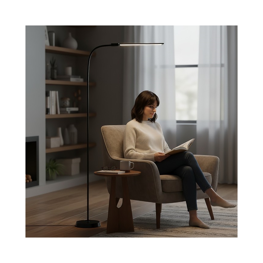 LED-dimbare vloerlamp TEILO LED/14W/230V 3000/4000/6000K zwart