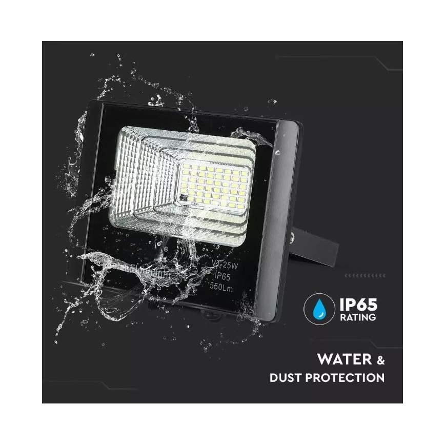 LED Dimbare zonne-schijnwerper LED/12W/3,2V 6000K IP65 5000 mAh + afstandsbediening