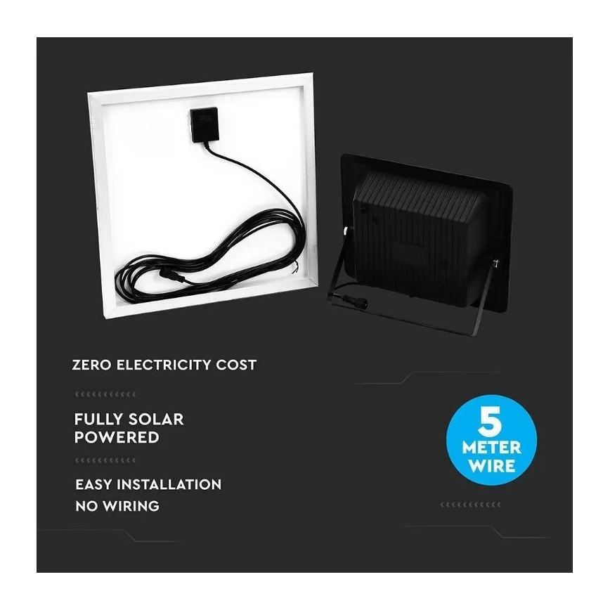 LED Dimbare zonne-schijnwerper LED/20W/6,4V 4000K IP65 10000 mAh + afstandsbediening