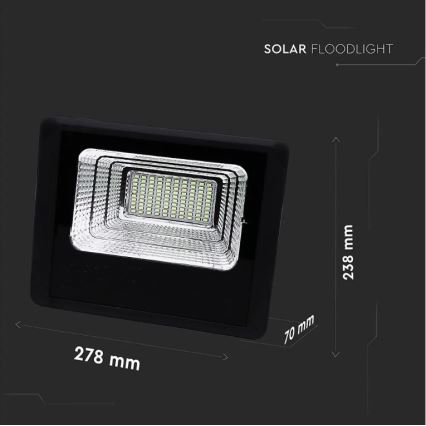 LED Dimbare zonne-schijnwerper LED/20W/6,4V 4000K IP65 10000 mAh + afstandsbediening