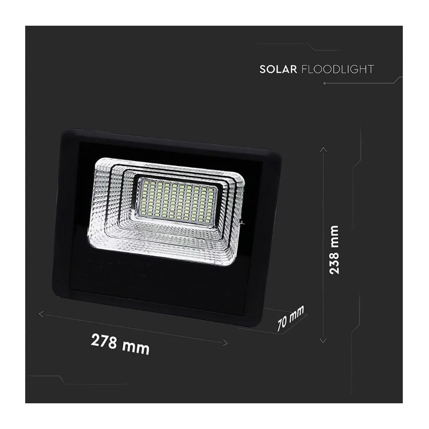 LED Dimbare zonne-schijnwerper LED/20W/6,4V 4000K IP65 10000 mAh + afstandsbediening