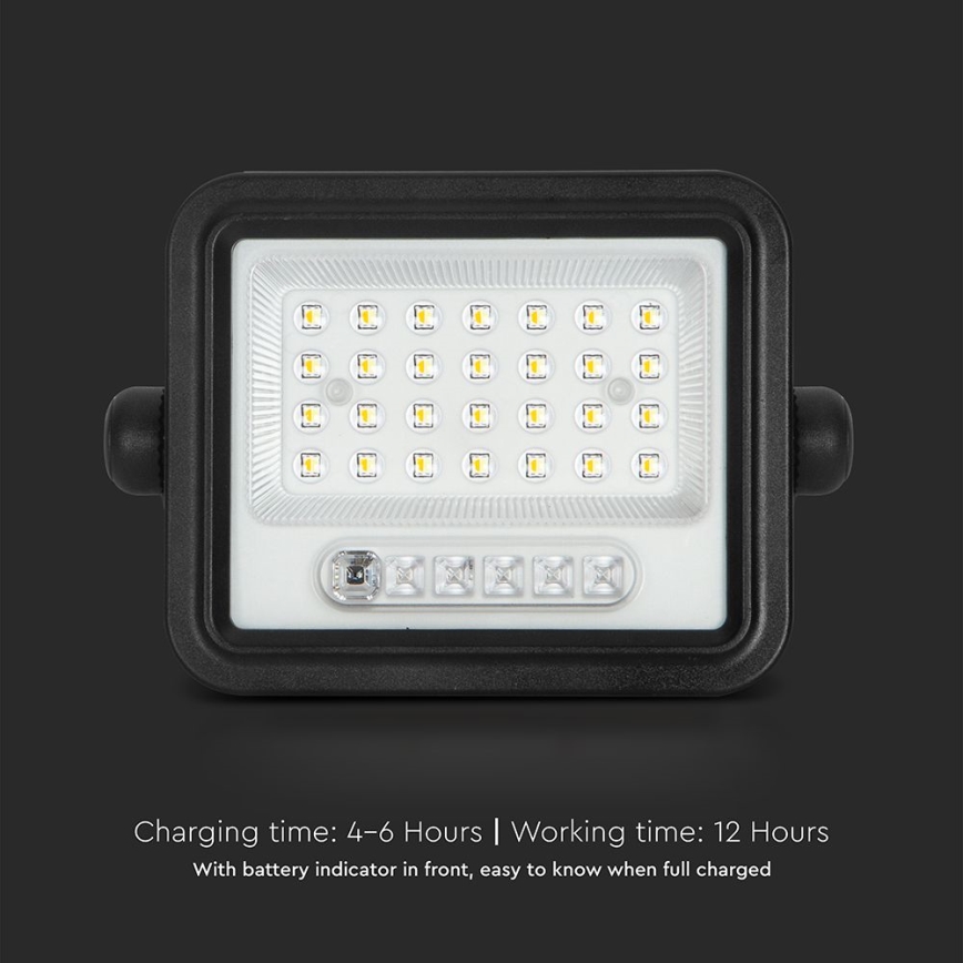 LED dimbare schijnwerper op zonne-energie LED/50W/3,2V 2000-8000K IP65 3800 mAh zwart + afstandsbediening