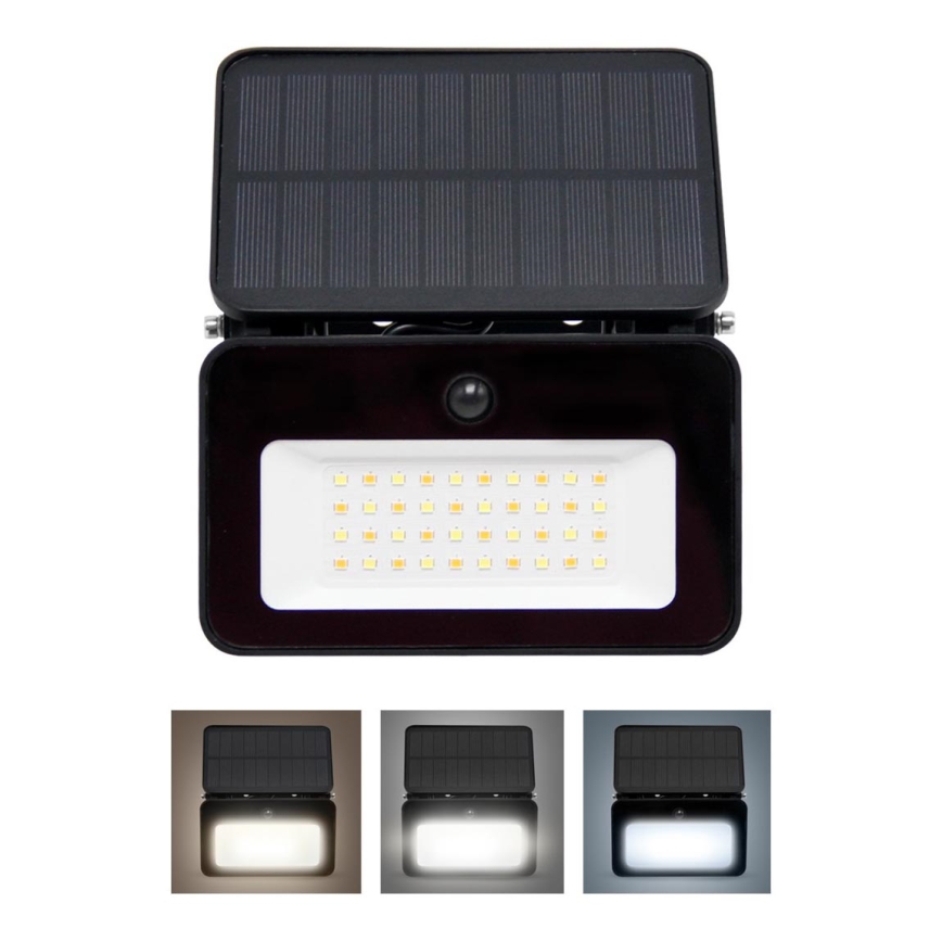 LED Dimbare zonne-schijnwerper met bewegings- en schemersensor LED/6W/3,7V 2200 mAh 3000/4000/6500K IP65
