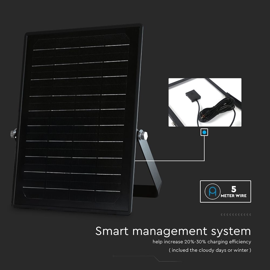 LED Dimbare zonne-schijnwerper met sensor LED/10W/3,7V 4000/6000K IP65 3600 mAh + afstandsbediening