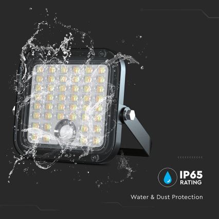 LED Dimbare zonne-schijnwerper met sensor LED/10W/3,7V 4000/6000K IP65 3600 mAh + afstandsbediening