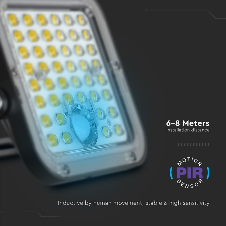 LED Dimbare zonne-schijnwerper met sensor LED/10W/3,7V 4000/6000K IP65 3600 mAh + afstandsbediening