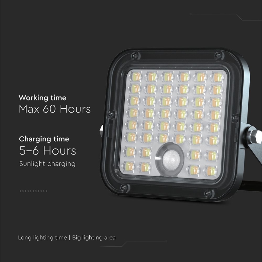 LED Dimbare zonne-schijnwerper met sensor LED/10W/3,7V 4000/6000K IP65 3600 mAh + afstandsbediening