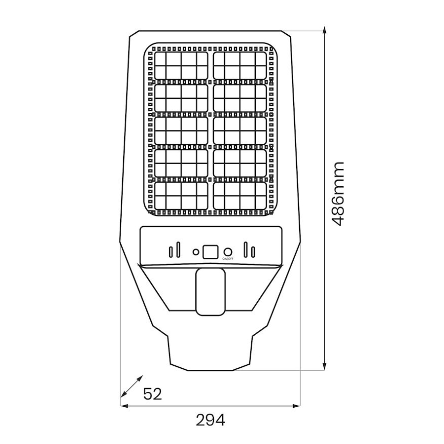 LED Dimbare zonne-straatlantaarn met sensor KERS LED/300W/3,2V 6500K 8000 mAh IP65 grijs + afstandsbediening