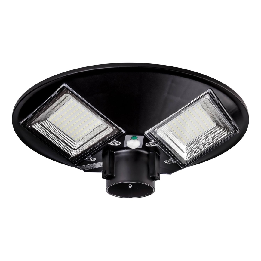 LED Dimbare zonne-straatlantaarn met sensor LED/15W/6V 11000 mAh 6500K IP65 zwart + afstandsbediening