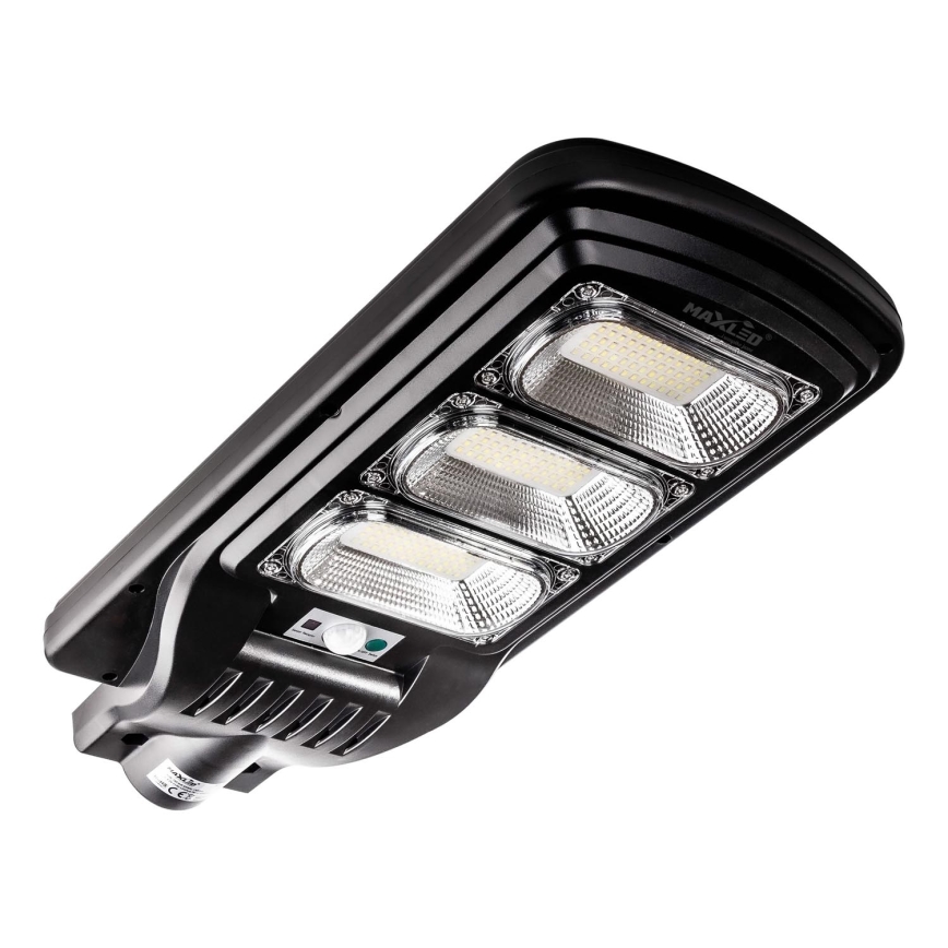 LED Dimbare zonne-straatlantaarn met sensor LED/180W/6V 6500K IP65 zwart + afstandsbediening