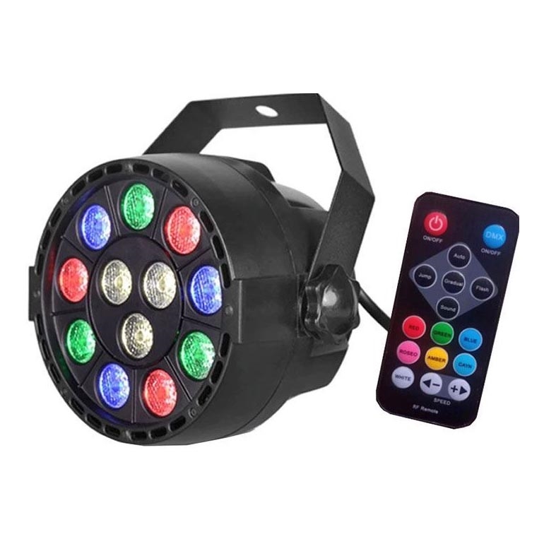 LED Disco schijnwerper LED/12W/230V multicolor + afstandsbediening