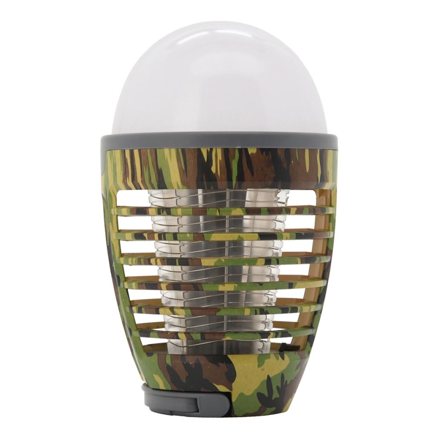 LED Draagbare oplaadbare lamp met insectenvanger LED/2W/3,7V 1800 mAh IPX4 camouflage
