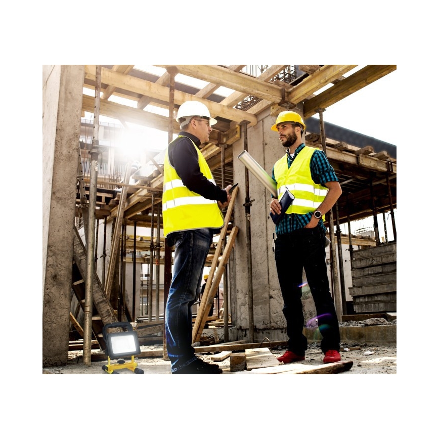 LED dimbare draagbare schijnwerper TIGRA LED/20W/3,7V 4000K IP54 4400 mAh zwart/geel