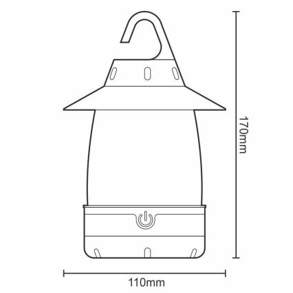 LED Draaglamp 3xLED/4xAA IPX4