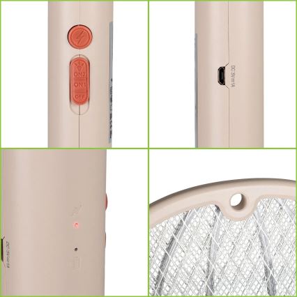 LED Elektrische insectenval 2in1 500 mAh/5V beige