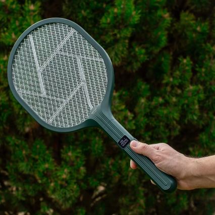LED Elektrische insectenval 2in1 met LCD scherm 1200 mAh/5V groen