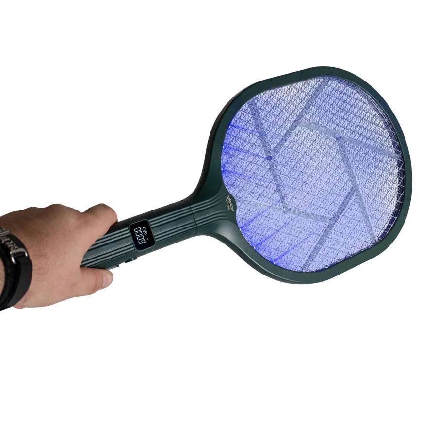 LED Elektrische insectenval 2in1 met LCD scherm 1200 mAh/5V groen