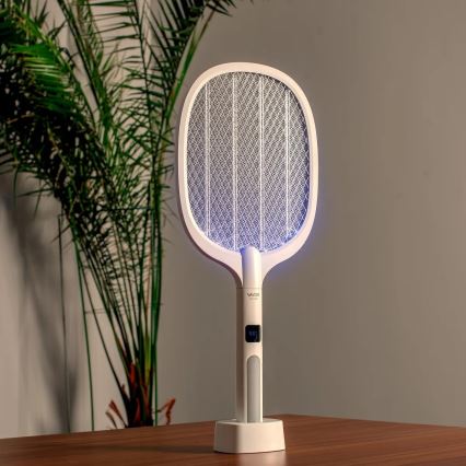 LED Elektrische insectenval 2in1 met LCD scherm 1200 mAh/5V wit