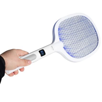 LED Elektrische insectenval 2in1 met LCD scherm 1200 mAh/5V wit