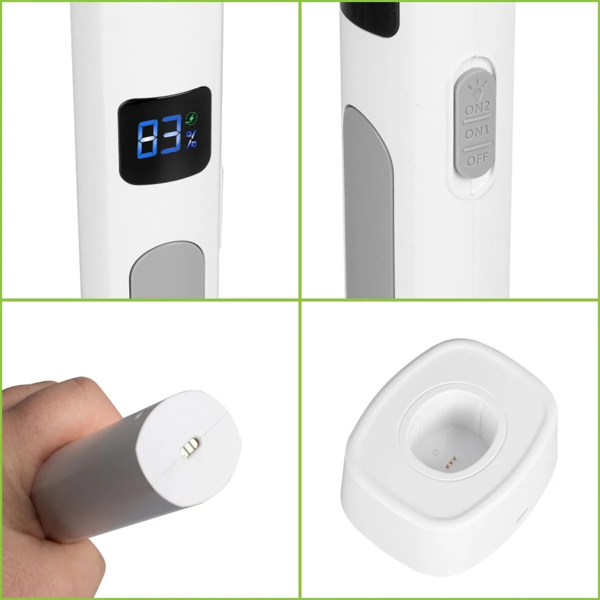 LED Elektrische insectenval 2in1 met LCD scherm 1200 mAh/5V wit