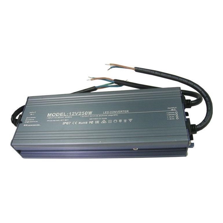 LED Elektronische transformator 250W/24V IP67