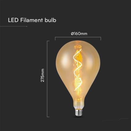 LED-filamentlamp A160 E27/4W/230V 1800K