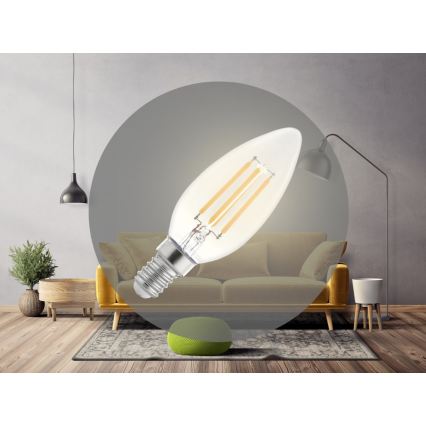 LED-filamentlamp C37 E14/6W/230V 3000K
