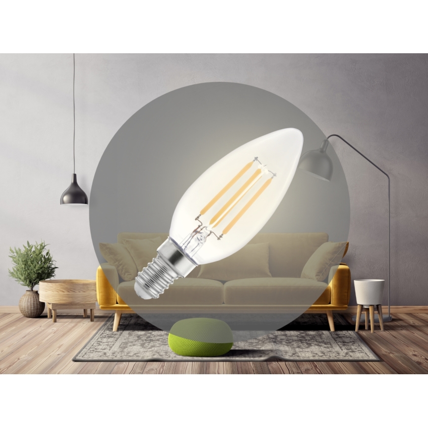 LED-filamentlamp C37 E14/6W/230V 3000K