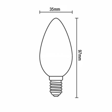 LED-filamentlamp C37 E14/6W/230V 3000K