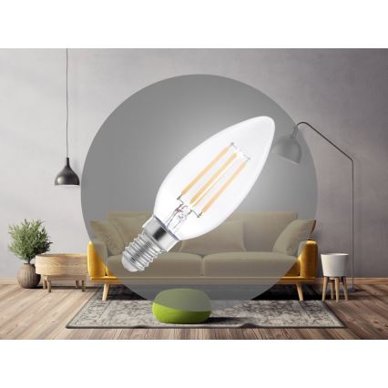 LED-filamentlamp C37 E14/6W/230V 4000K