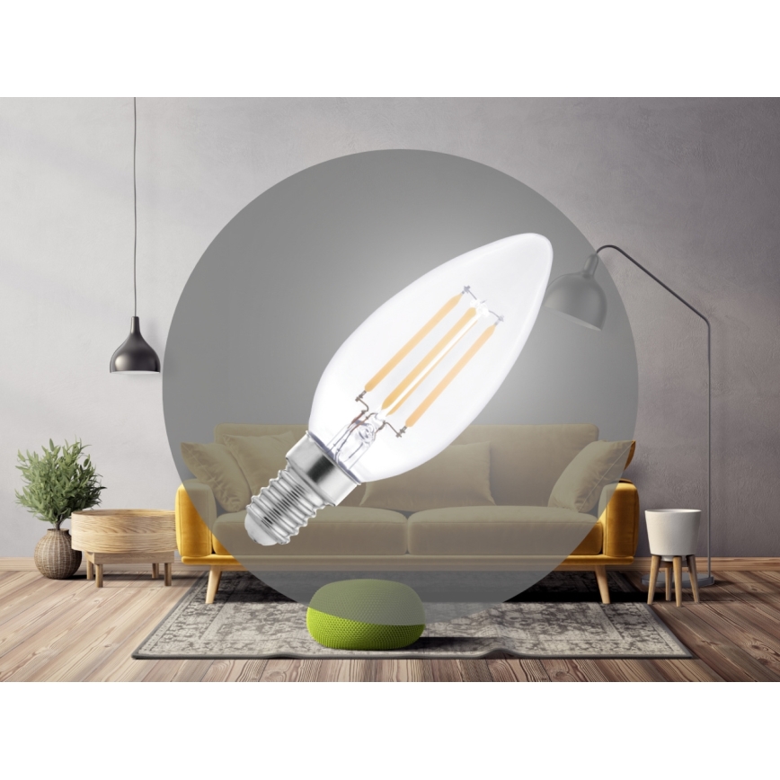 LED-filamentlamp C37 E14/6W/230V 4000K