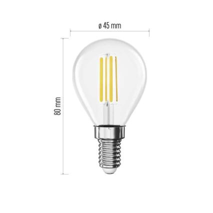 LED Filamentlamp E14/3,8W/230V 4000K Energieklasse A