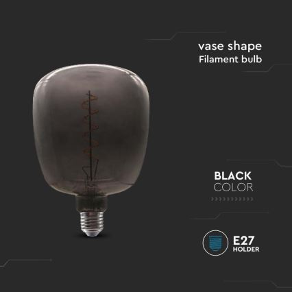 LED-lamp FILAMENT E27/4W/230V zwart
