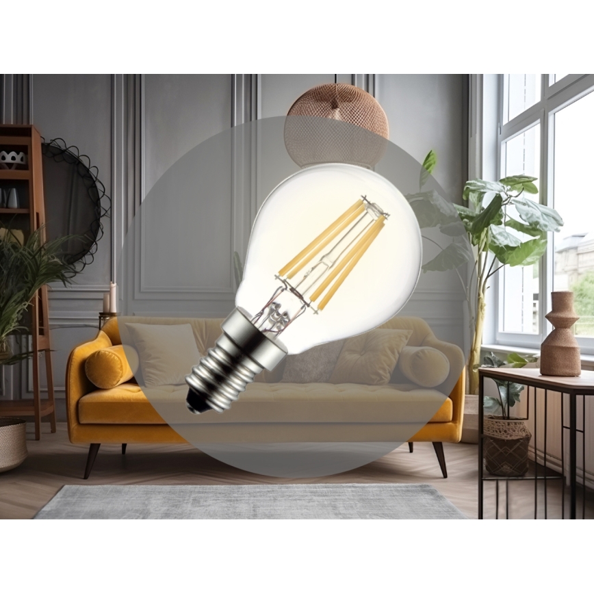 LED-filamentlamp G45 E14/6W/230V 3000K