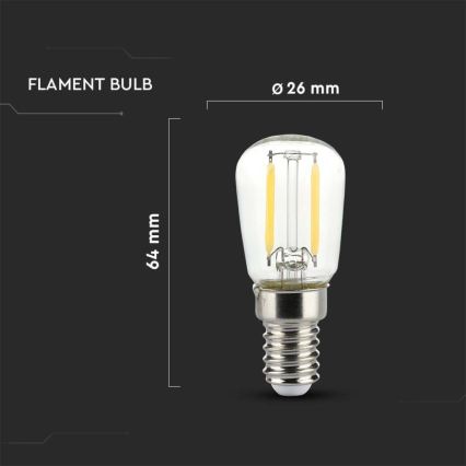 LED-filamentlamp ST26 E14/2W/230V 4000K