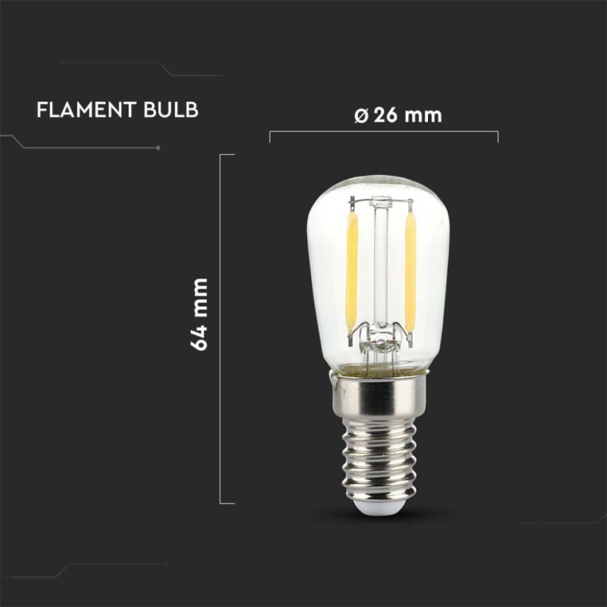 LED-filamentlamp ST26 E14/2W/230V 4000K
