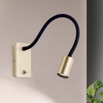 LED Flexibel wall klein lamp KURT LED/5W/230V goud