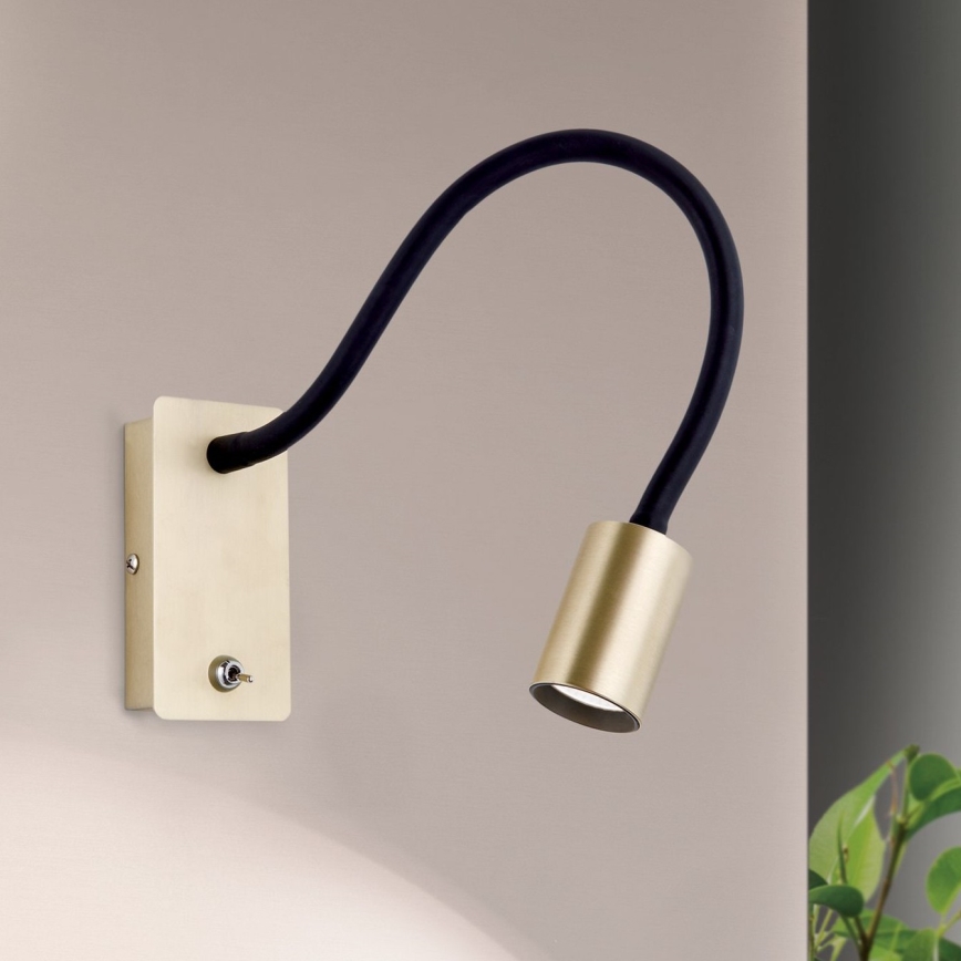 LED Flexibel wall klein lamp KURT LED/5W/230V goud