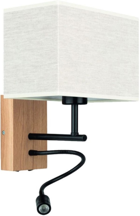 LED Flexibele lamp BOHO 1xE27/25W + LED/1W/230V eiken
