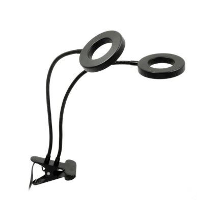 LED Dimbare Flexibele Tafellamp met Clip voor Plantenkweek VITARO 2xLED/4W/230V zwart