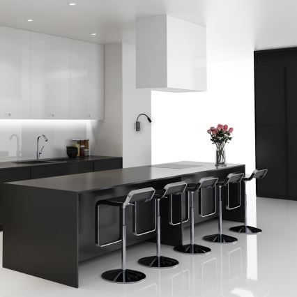 LED-flexibele wandlamp BASE LED/8W+LED/2W/230V zwart/zilver