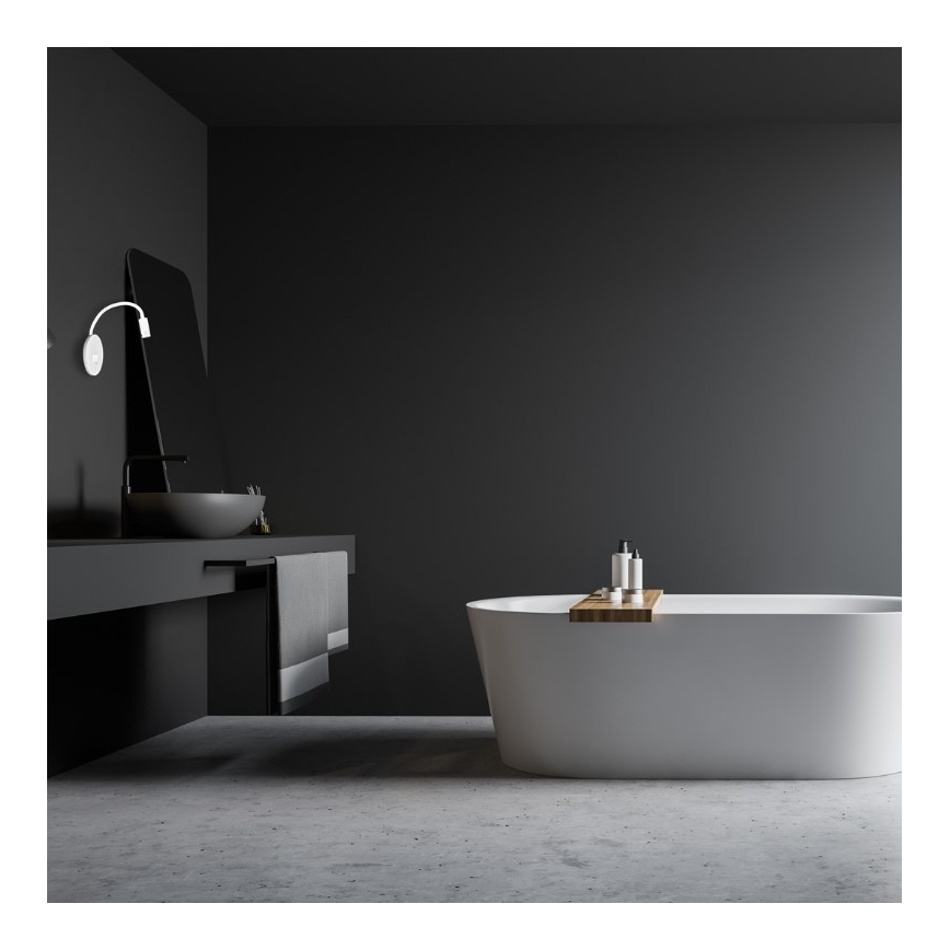 LED flexibele wandlamp met USB BASE LED/8W+LED/2W/230V wit/zilver